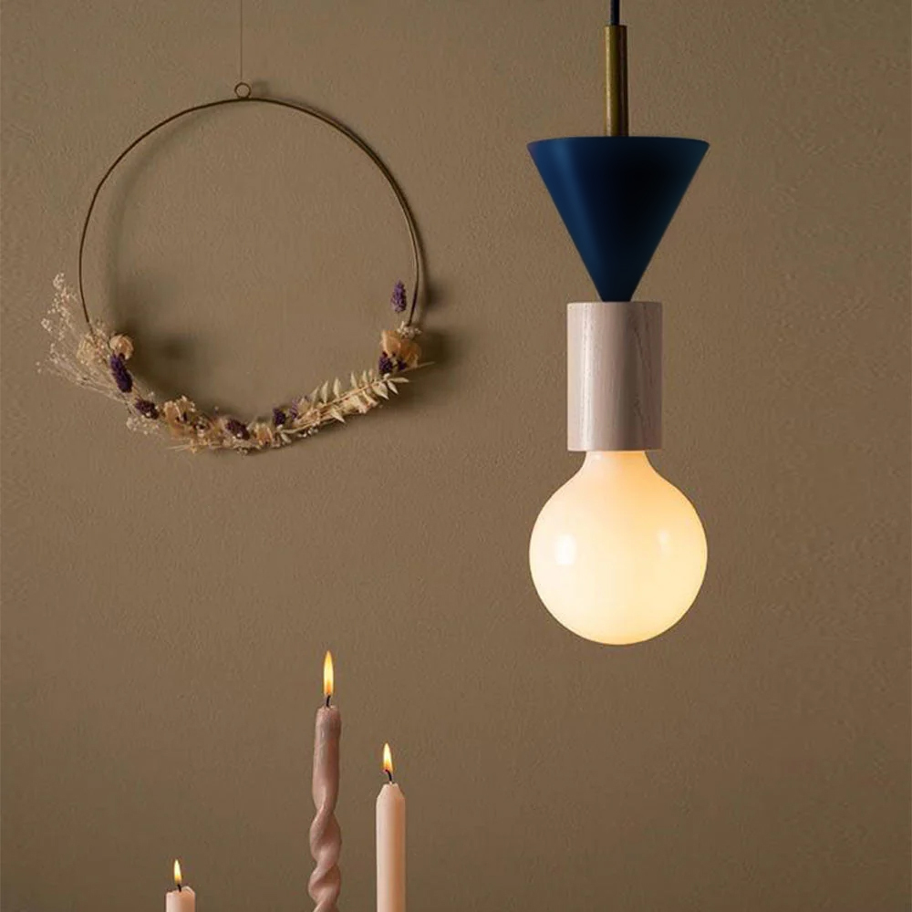 Design Colored Wood Blocks Pendant Light