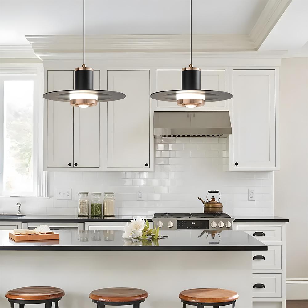 Sleek Acrylic Metal LED Hanging Light For Kitchen Ceiling Fixture