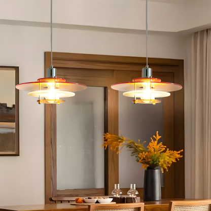 Modern UFO Pendant Light Iron Acrylic Multi-Layer Lamp