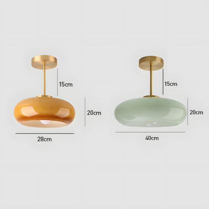 Modern Style Glass Flush Mount Ceiling Light with Gold Base