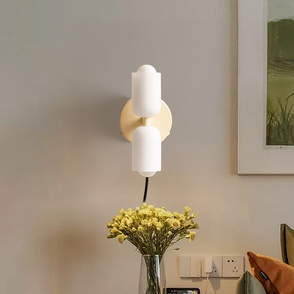 Elegant Plug-in Glass Up Down Wall Light
