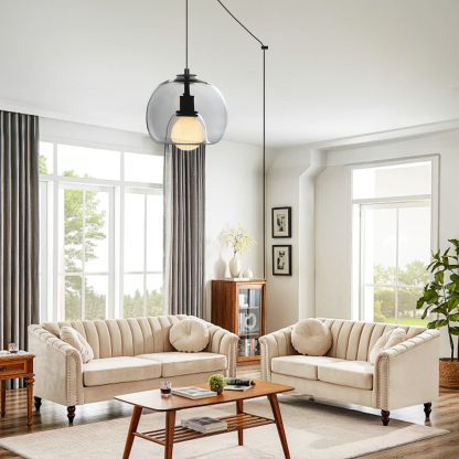 Handblown Glass Orb Pendant Light