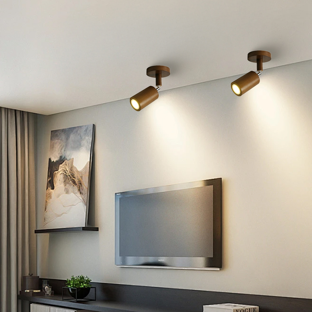 Japanese Minimalist Solid Wood Spotlight for TV Accent Wall