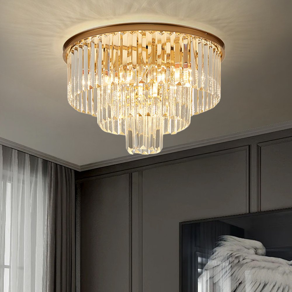 Luxury Crystal Multi-Tier Chandelier for Foyer Living Room