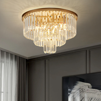 Luxury Crystal Multi-Tier Chandelier for Foyer Living Room