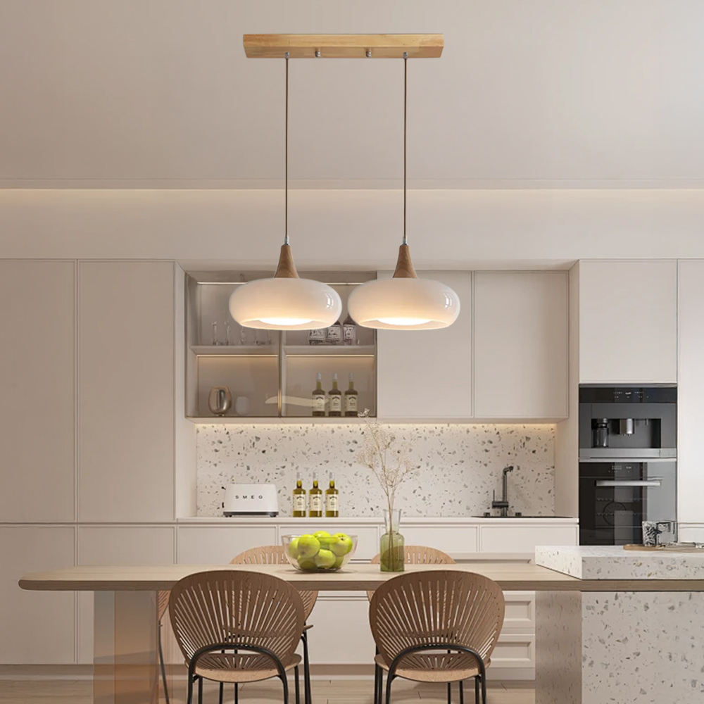 Kitchen Island Lighting Glass Pendant Light Linear Ceiling Fixture 