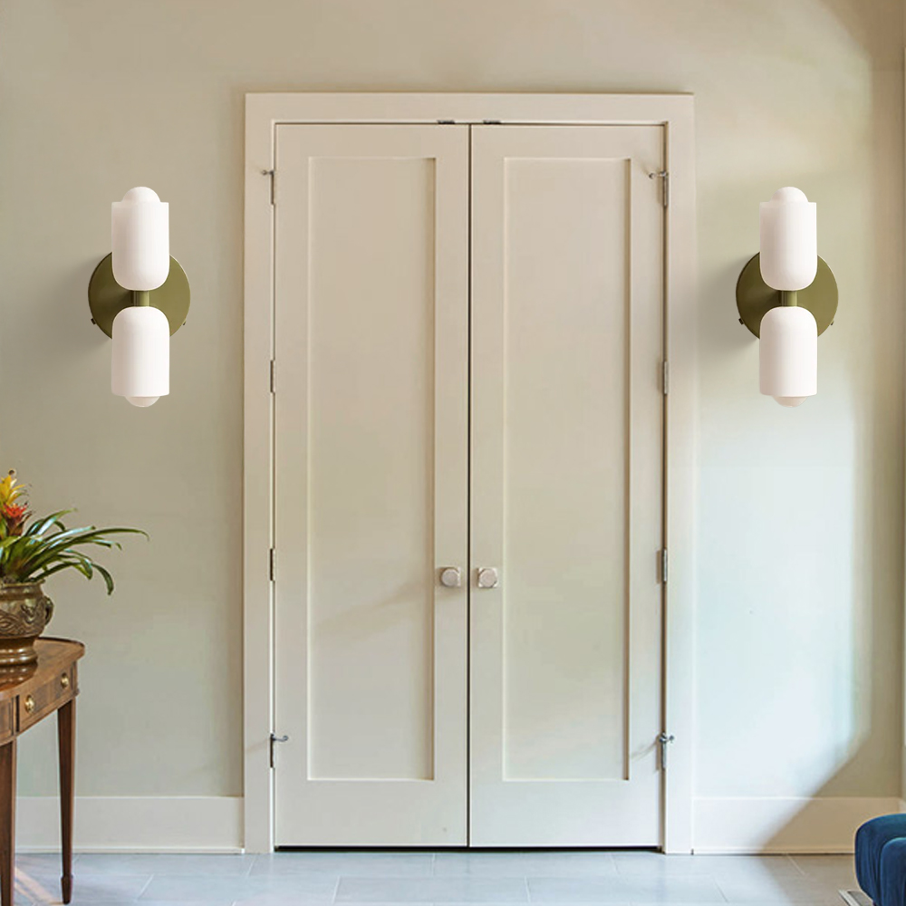 Set of 2 Elegant Glass Up Down Wall Lamp