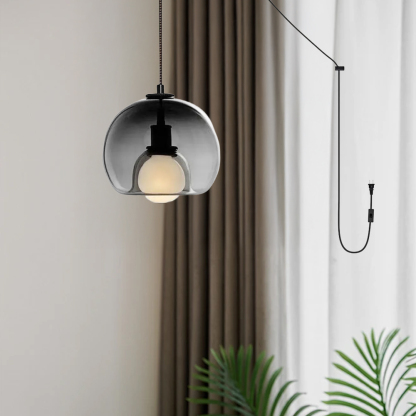 Handblown Glass Plug-in DIning Room Pendant Light