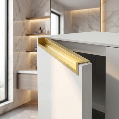 Kitchen Aluminum Alloy Finger Recessed Cabinet Pulls