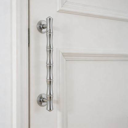 Light French Bamboo Polished Brass Drawer Pulls