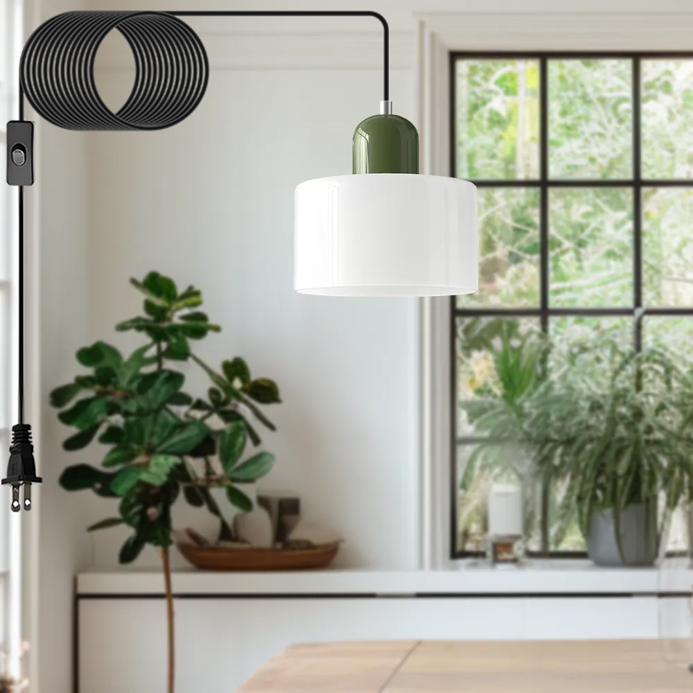 Bauhaus Plug-in Small Glass Pendant Light