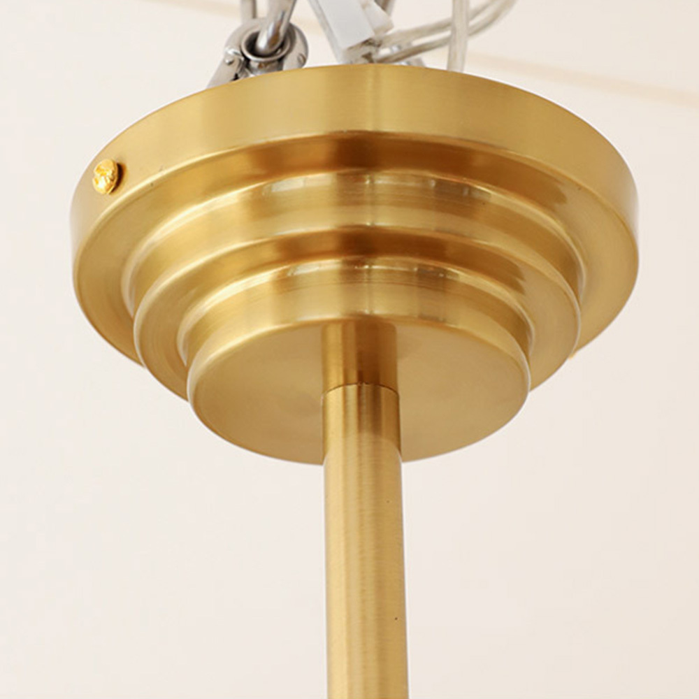 [Copy]Medieval Ball Glass Iron Brown Living Room Chandelier