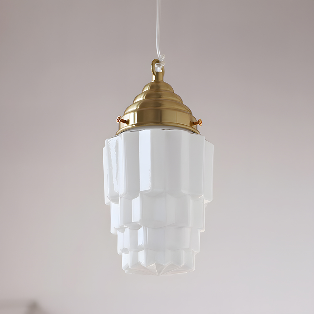 Modern Pendant Light Fixture White Finish Hanging Light