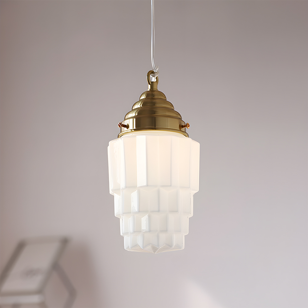 Modern Pendant Light Fixture White Finish Hanging Light