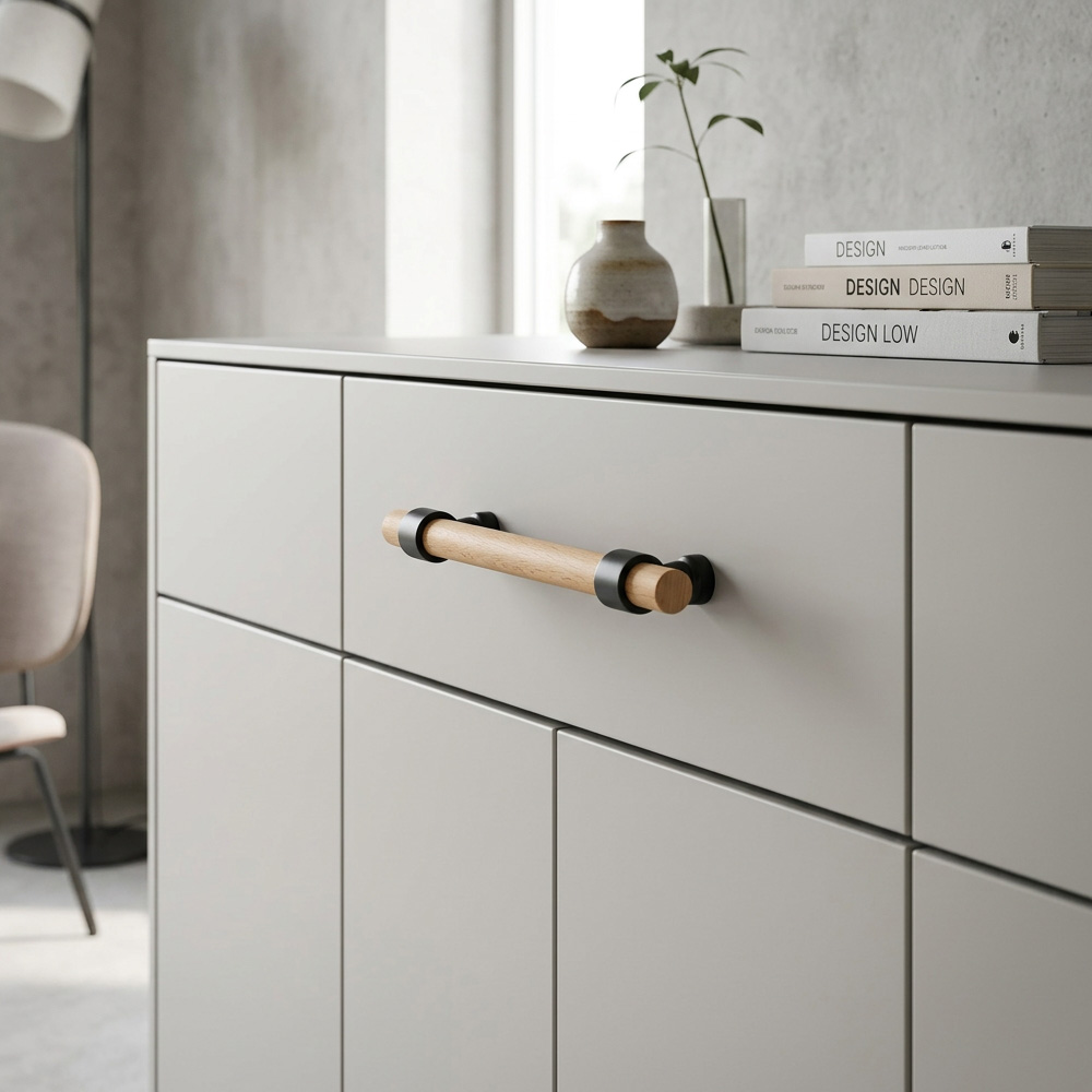 Modern Walnut Wood Decorative Drawer Pulls