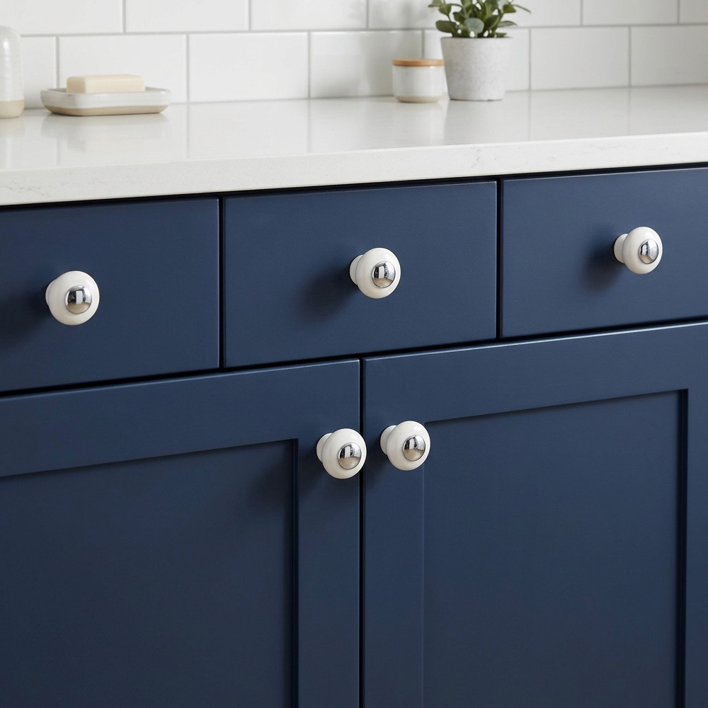 European Ceramic Zinc Alloy Bathroom Drawer Pulls