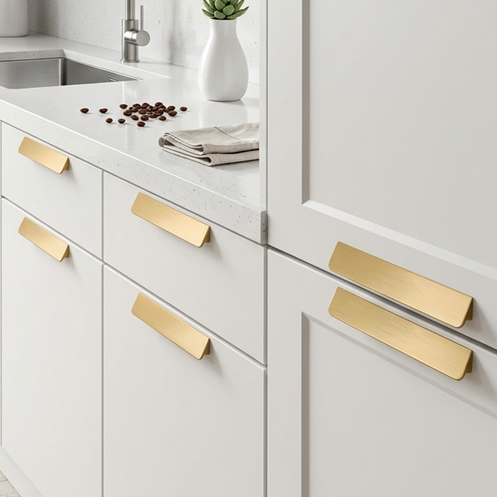 Modern Classic Gold Brass kitchen Drawer Pulls