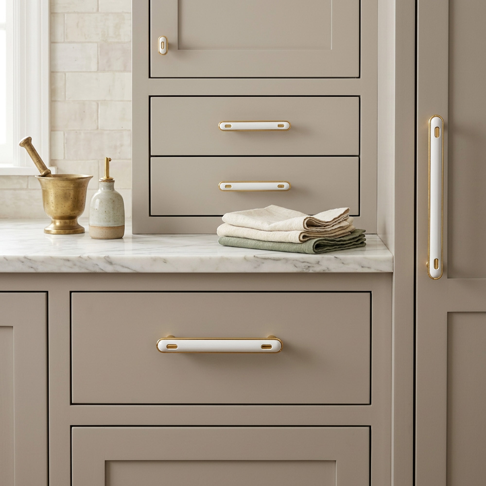 Elegant Luxury French Style White Drawer Pulls Hardware