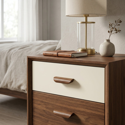 Wood Cabinet Pulls - Walnut Drawer Handles Modern Minimalist