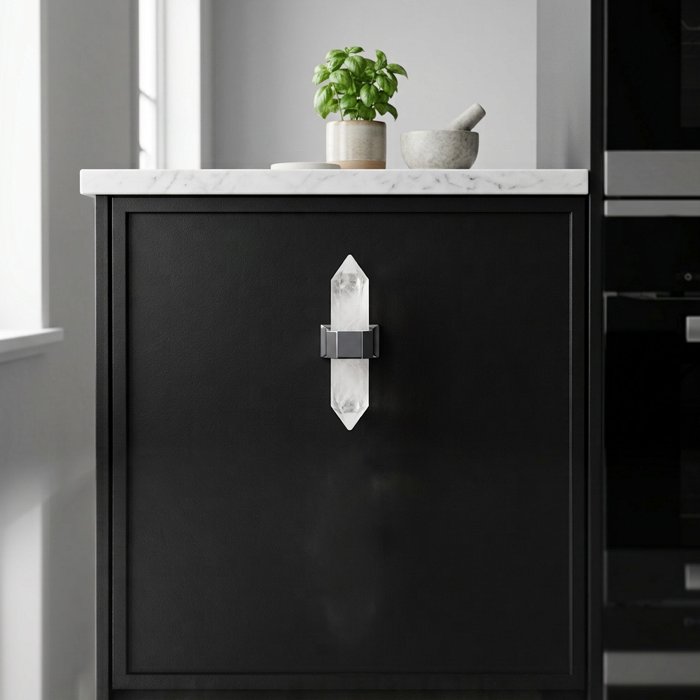 Nordic Natural Crystal Hexagonal Stone Drawer Pull