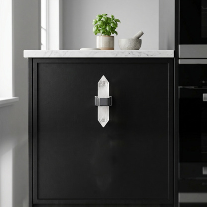 Nordic Natural Crystal Hexagonal Stone Drawer Pull