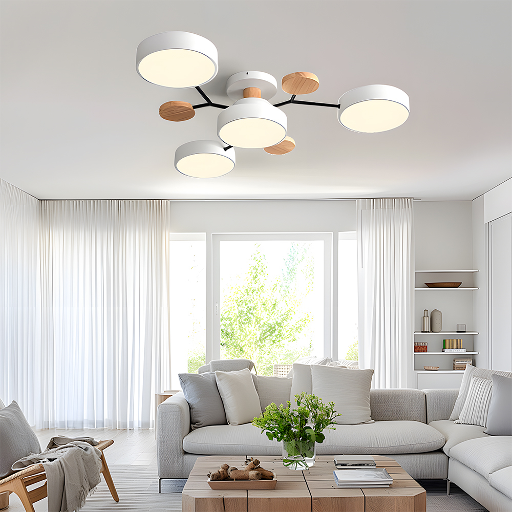 Branched Modern Iron LED Living Room Ceiling Light