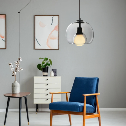 Handblown Glass Orb Pendant Light