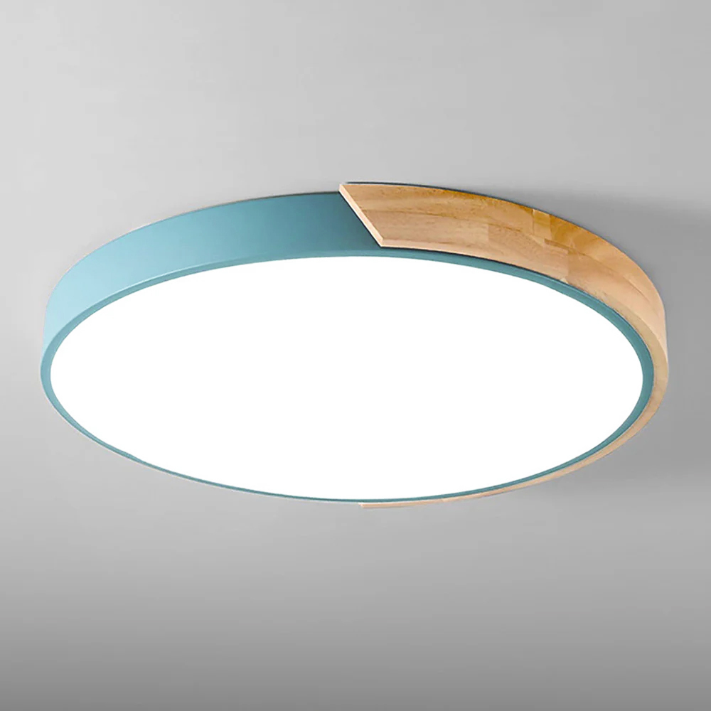 Minimalist Round LED Wooden Ceiling Light