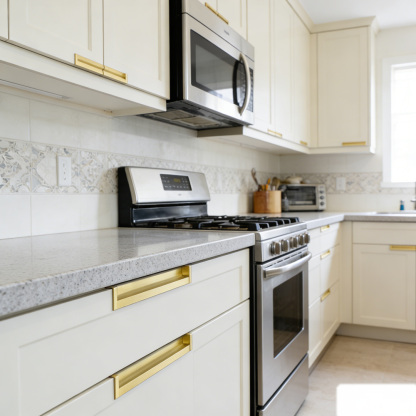 Kitchen Aluminum Alloy Finger Recessed Cabinet Pulls