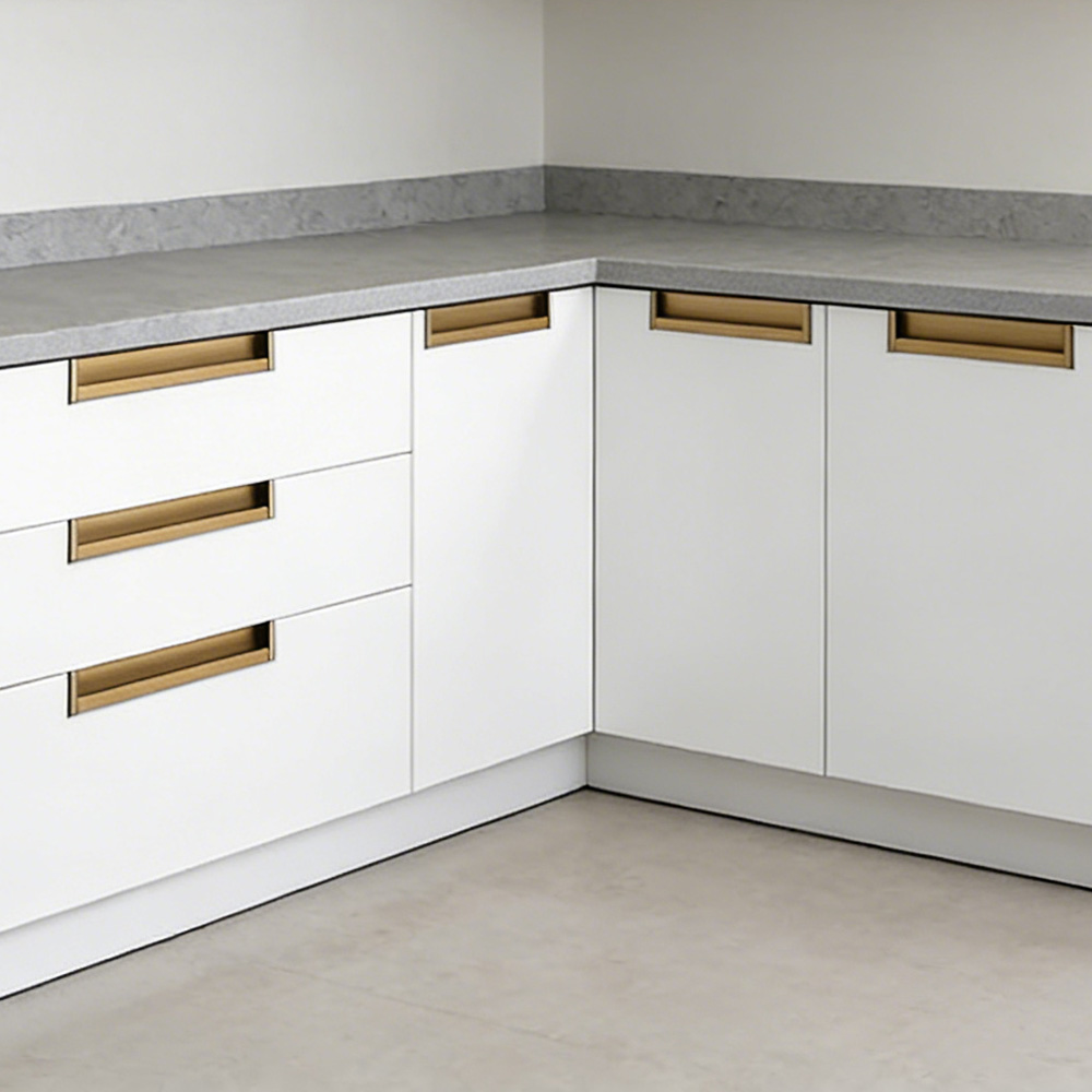 Kitchen Aluminum Alloy Finger Recessed Cabinet Pulls