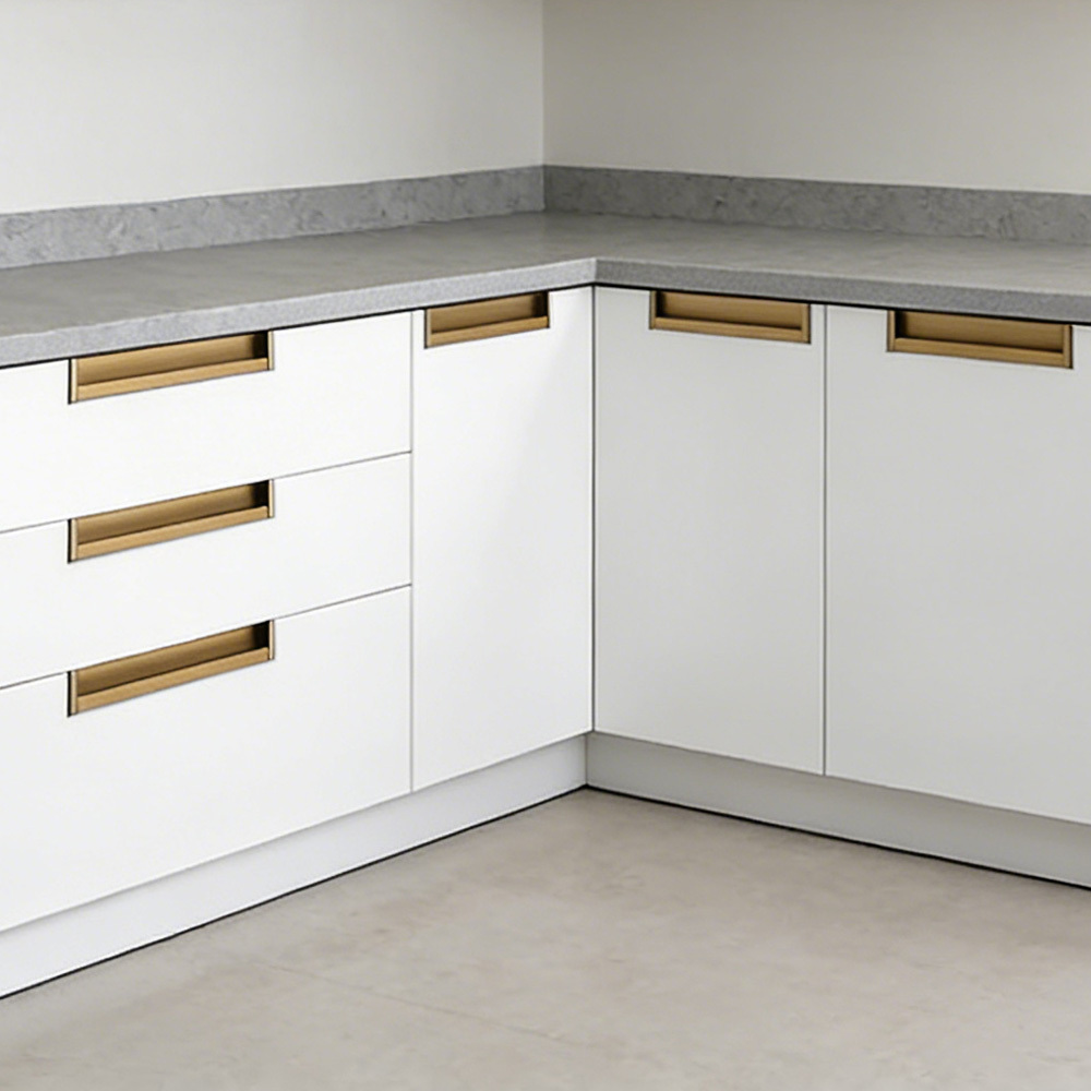 Kitchen Aluminum Alloy Finger Recessed Cabinet Pulls