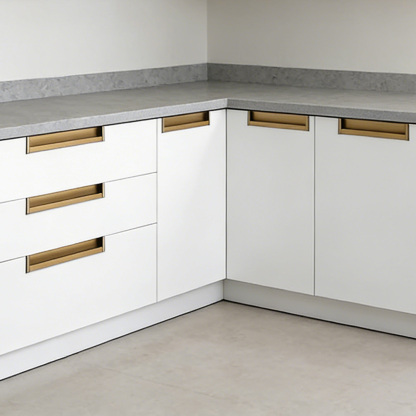 Kitchen Aluminum Alloy Finger Recessed Cabinet Pulls