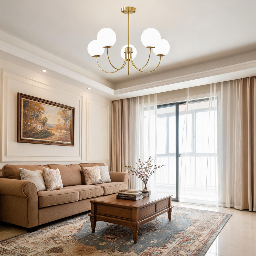 Bubb White Glass Marshmallow Chandelier