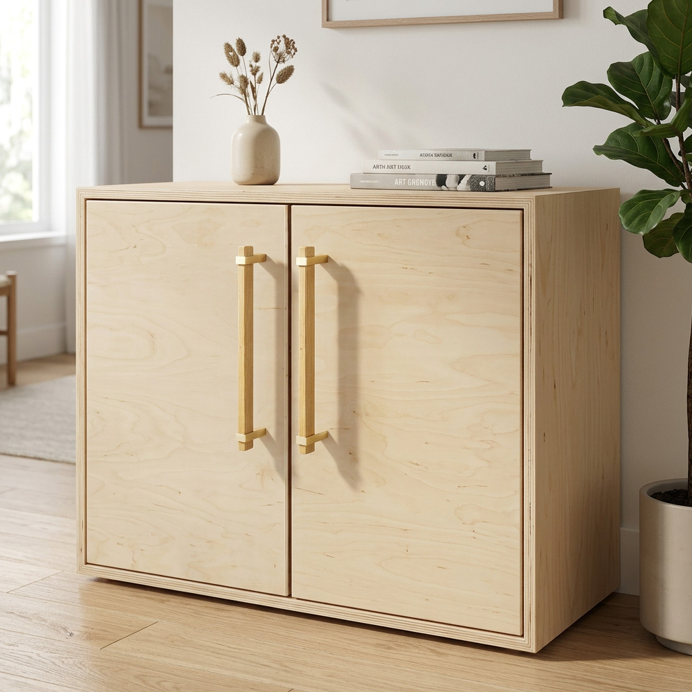 Square Wooden Brass Walnut Cabinet Handle Kitchen Drawer Pulls