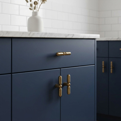 Modern Decorative Solid Brass T-Bar Cabinet Pulls