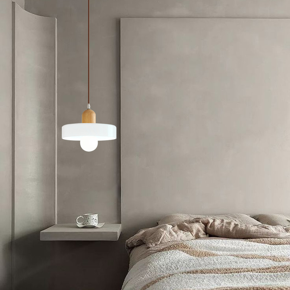 Bauhaus Glass Wood Pendant Lights For Dining Room