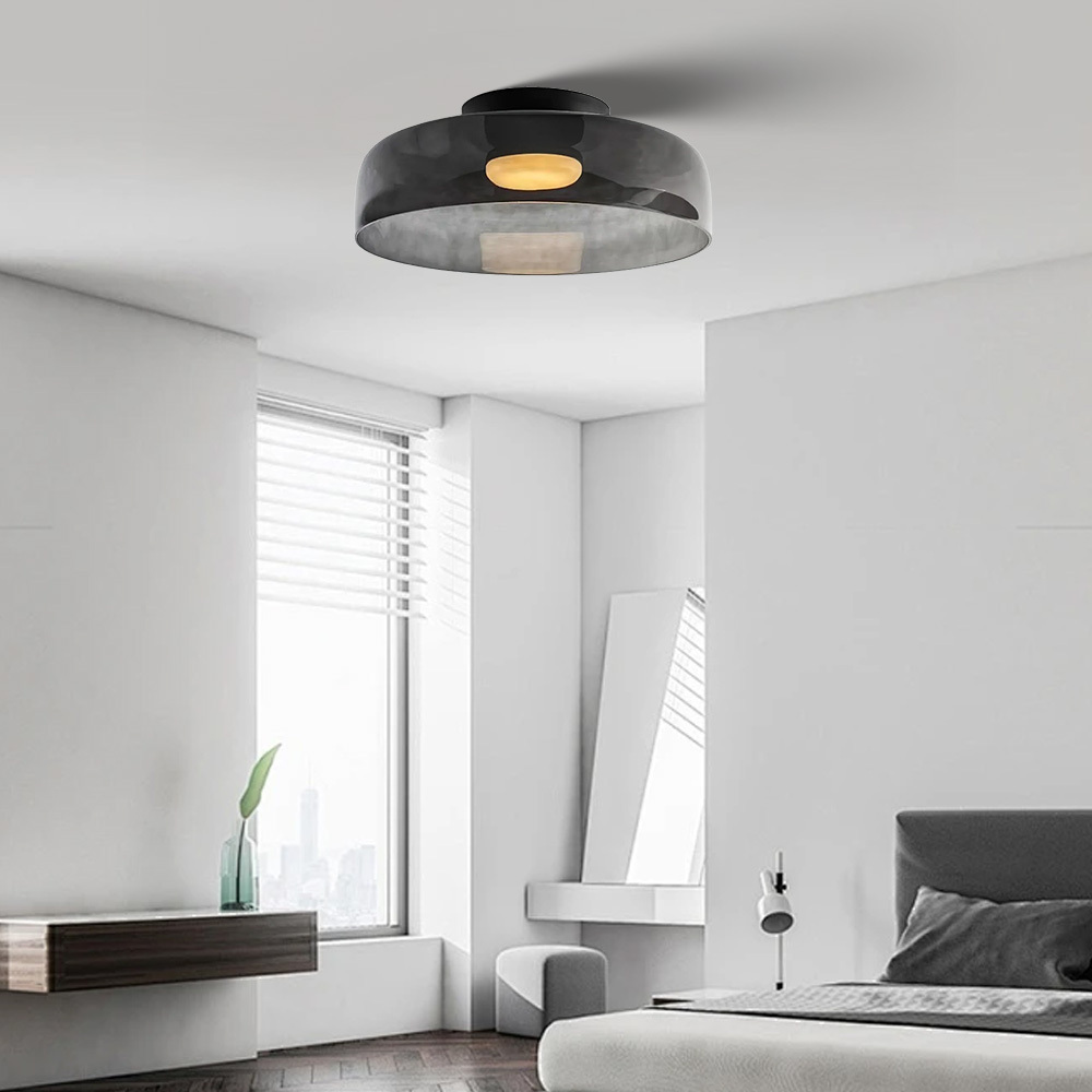 Medieval Flush Mount Glass Ceiling Lamp Design