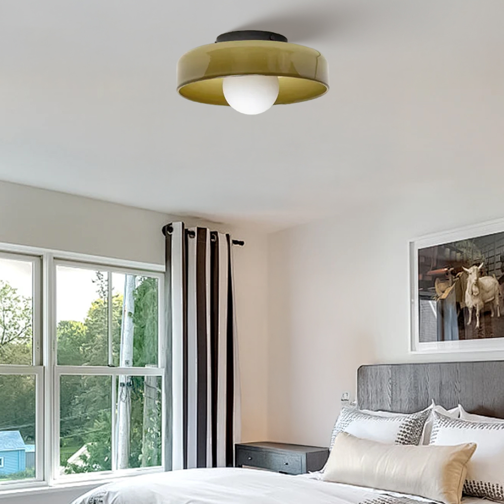 Modern Glass Semi Flush Mount Ceiling Light Fixture