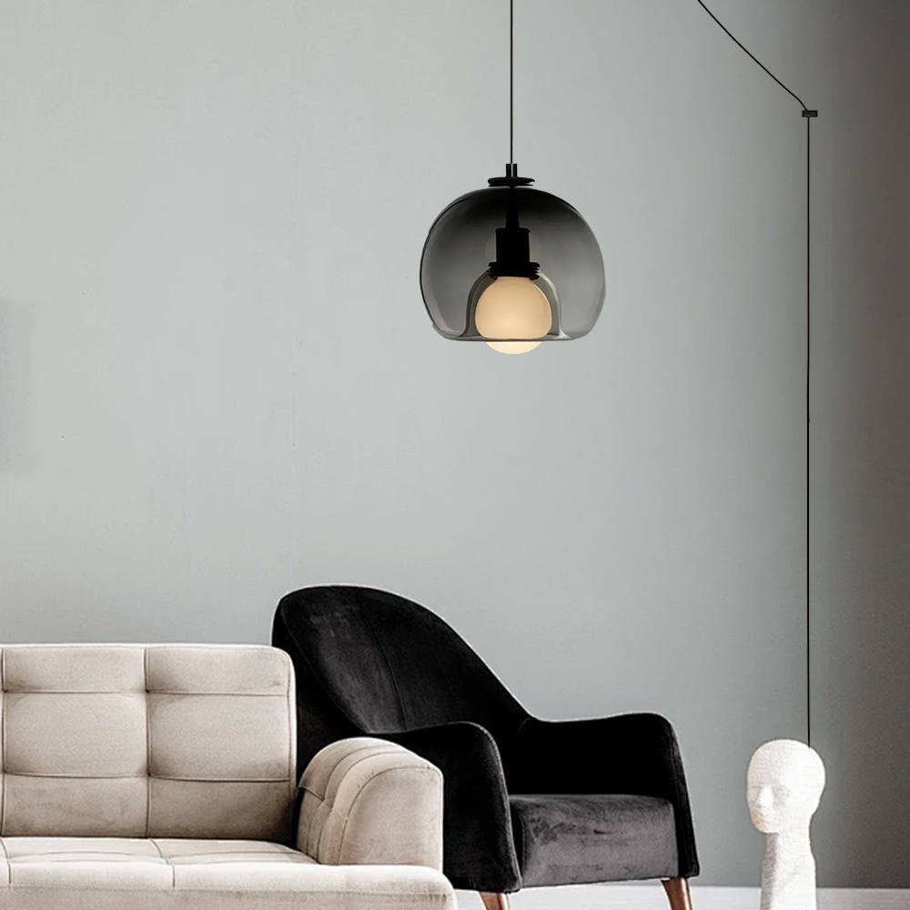 Handblown Glass Orb Pendant Light