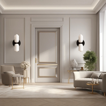 Set of 2 Elegant Glass Up Down Wall Lamp