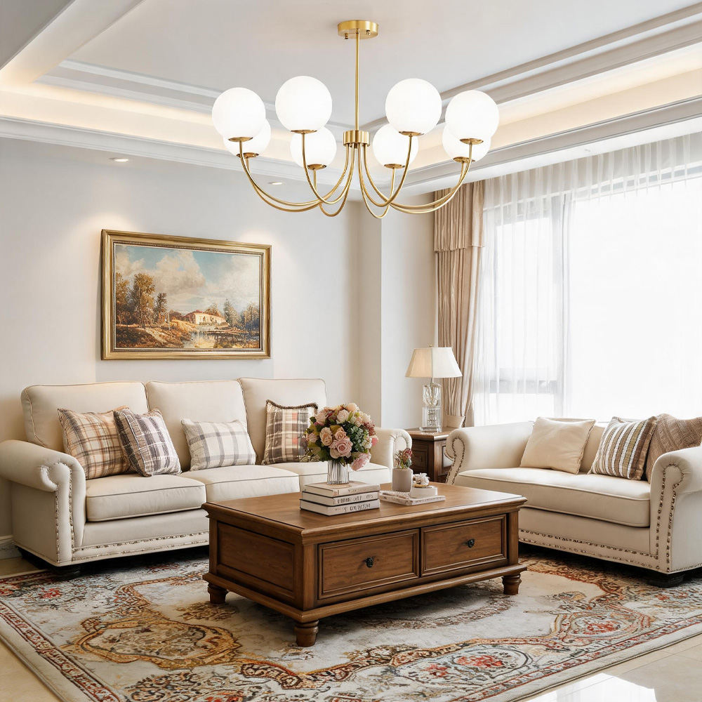 Bubb White Glass Marshmallow Chandelier