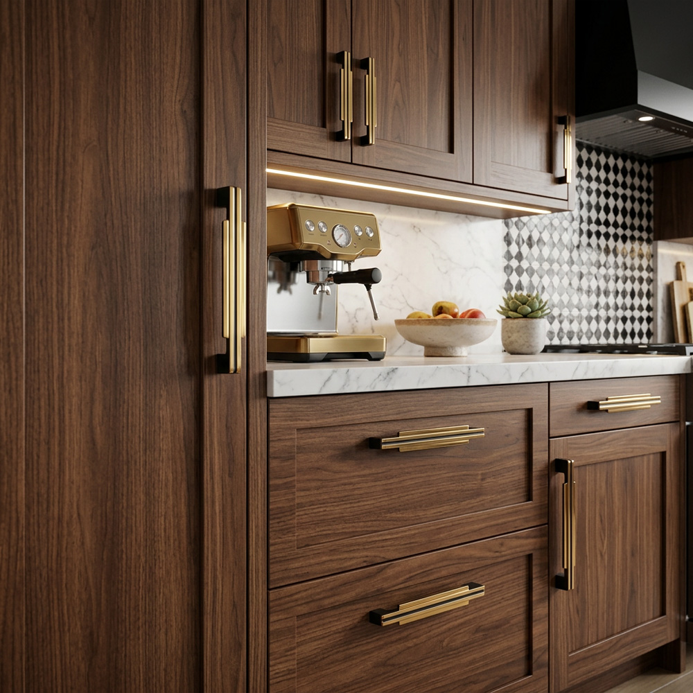 Nordic Art Deco Brass Kitchen Cabinet Handles