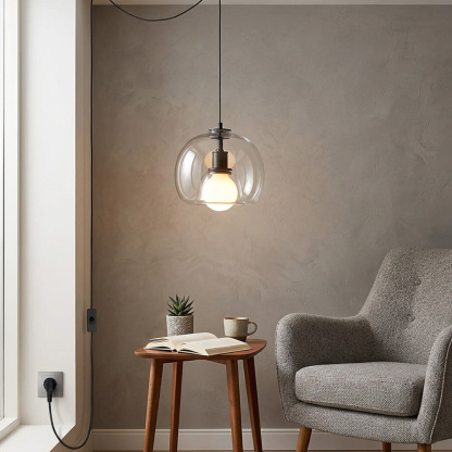 Handblown Glass Plug-in DIning Room Pendant Light