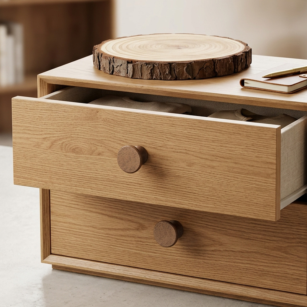 Modern Minimalist Black Walnut Wood Cabinet Pulls 