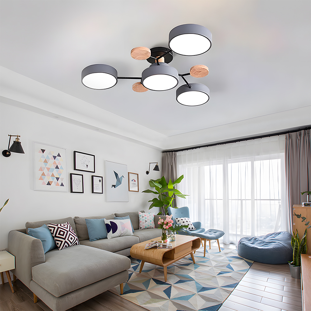 Branched Modern Iron LED Living Room Ceiling Light