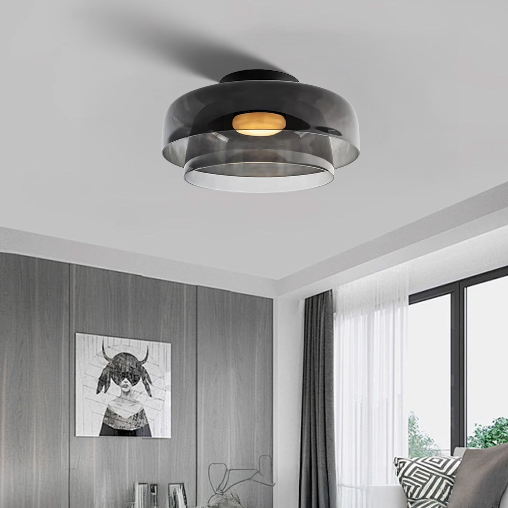 Medieval Flush Mount Glass Ceiling Lamp Design