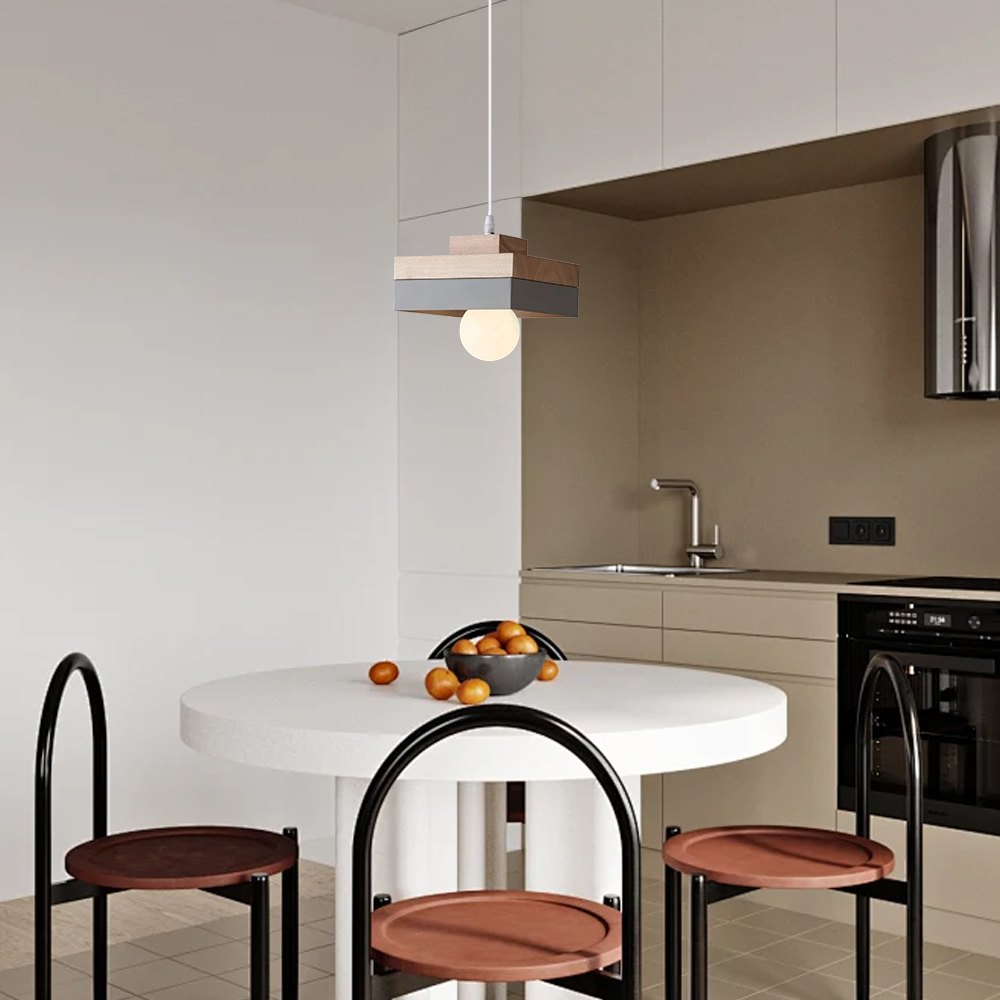 Medieval Plug-in Solid Wood Pendant Hanging Light