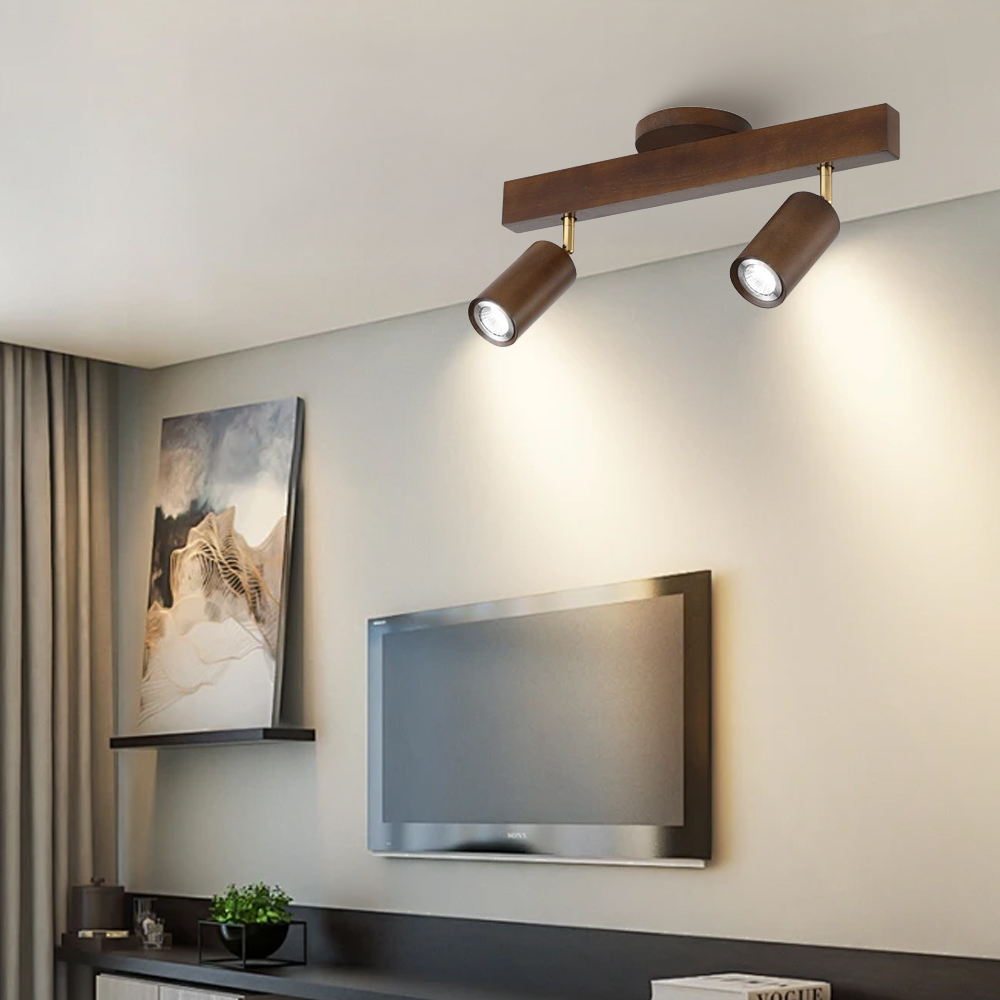 Japanese Minimalist Solid Wood Spotlight for TV Accent Wall