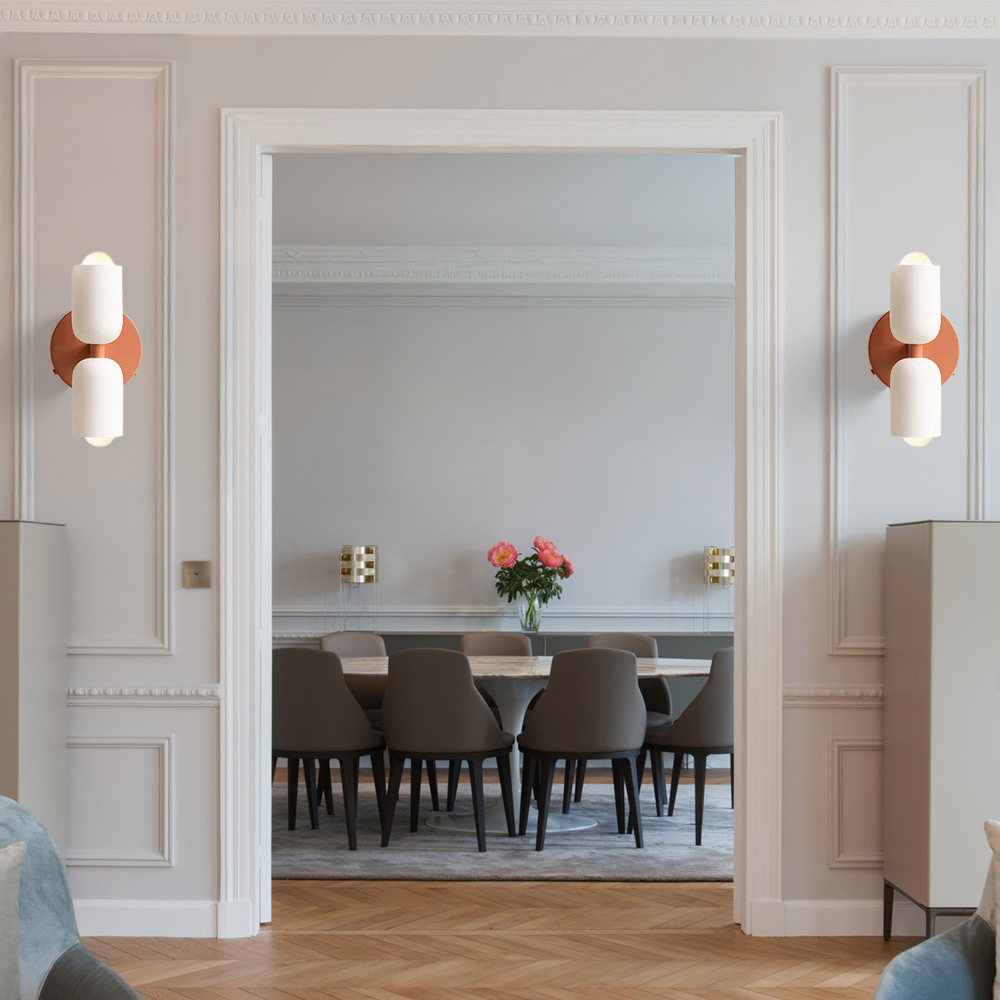 Set of 2 Elegant Glass Up Down Wall Lamp