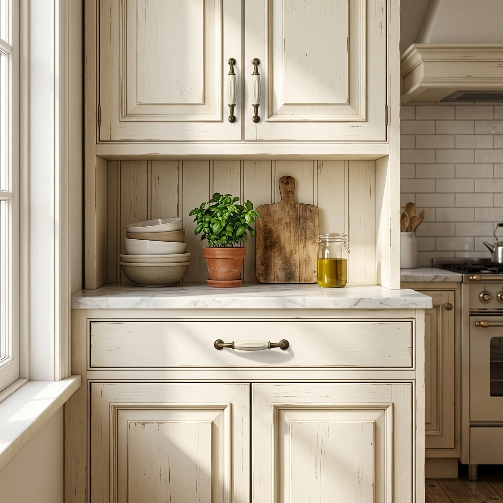 Solid Zinc Alloy Black & White Ceramic Cabinet Handle